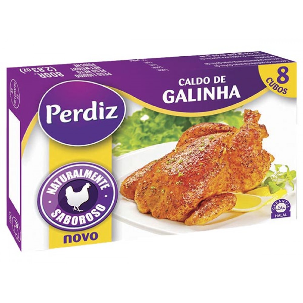 PERDIZ Caldo de Galinha 80Grs (8 Cubos) Cx. 24