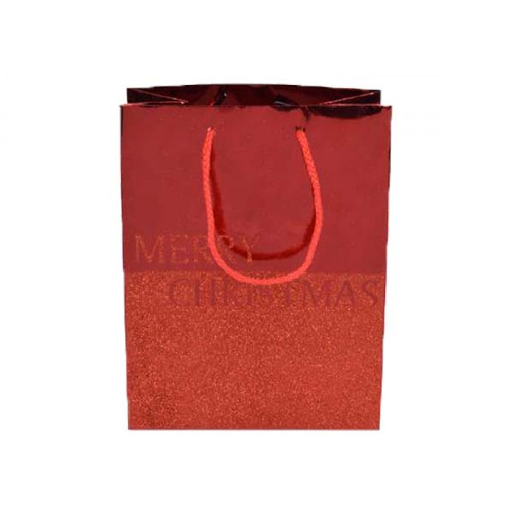 Saco Presente Papel SS Merry Christmas Vermelho 23x18x10 Cm Pack 12 Cx. 144 (12 Packs)