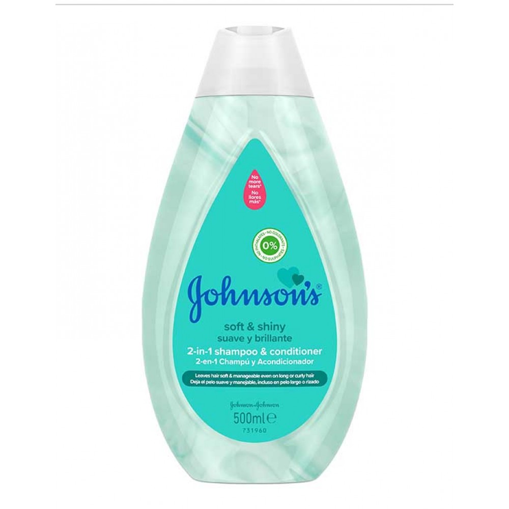 JOHNSON´S Champô Bébé 2x 1  Suave & Brilhante 500 Ml Cx. 12