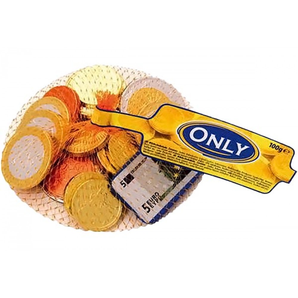 ONLY Moedas e Notas de Chocolate 85 Grs Cx. 26