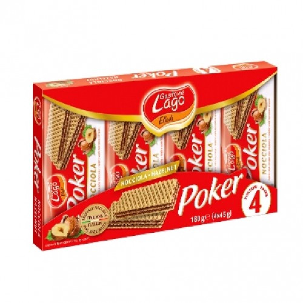 POKER NOCCIOLA 180GR  PACK4 CX.16