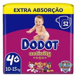 DODOT Activity Fraldas Tamanho 4+ 10-15kg Pack 52un Cx. 2