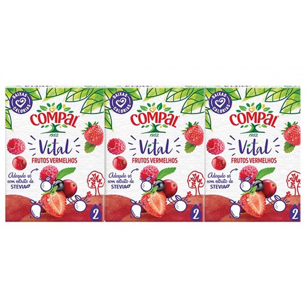 COMPAL Vital Frutos Vermelhos 3x200Ml Cx. 8
