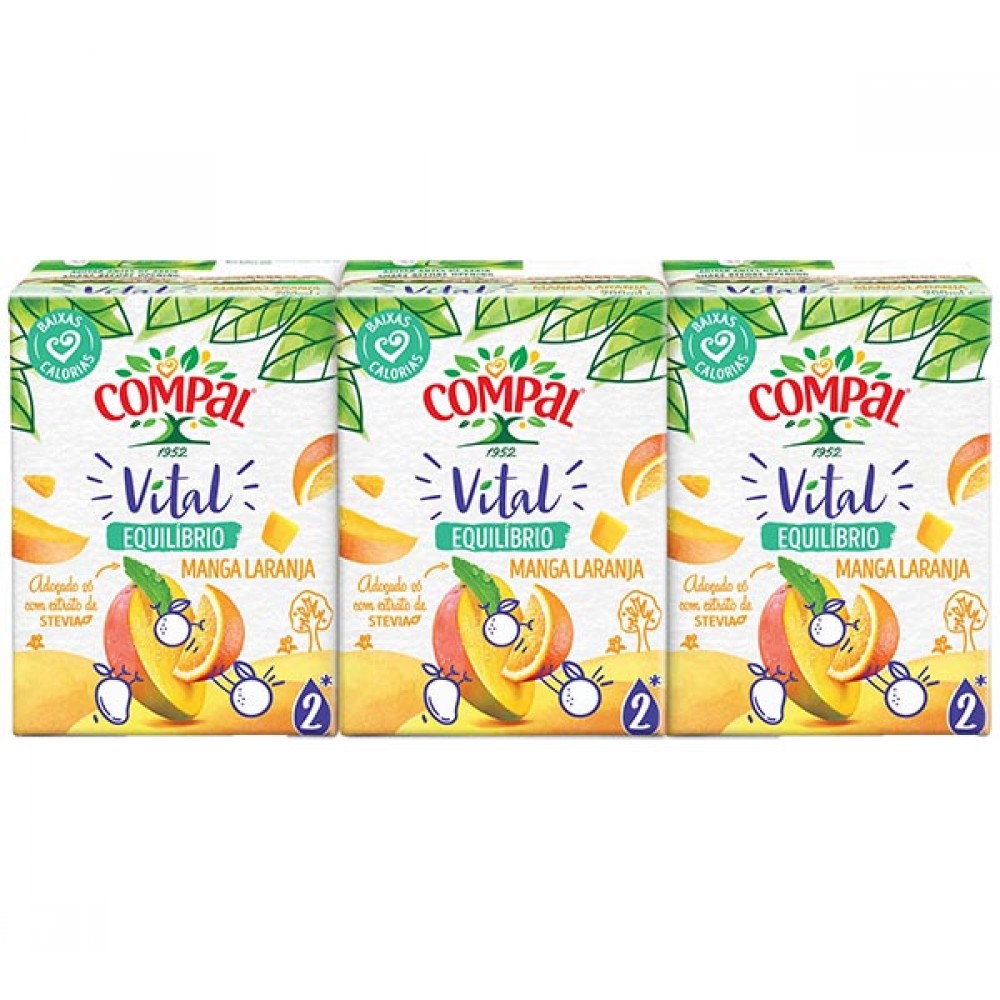 COMPAL Vital Manga Laranja 3x200ml Cx.8