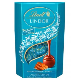 LINDT Lindor Cornet Bombons Chocolate & Flor de Sal C/Recheio Caramelo 200 Grs Cx. 8