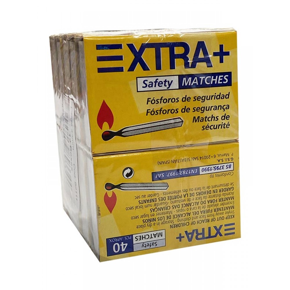 EXTRA+ Fósforos 43mm 10Uni Pack 15 Cx. 120