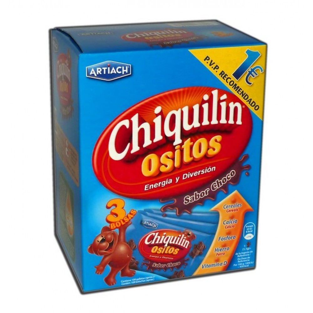 ARTIACH Chiquilin Ositos Sabor a Chocolate 120Grs Cx. 12