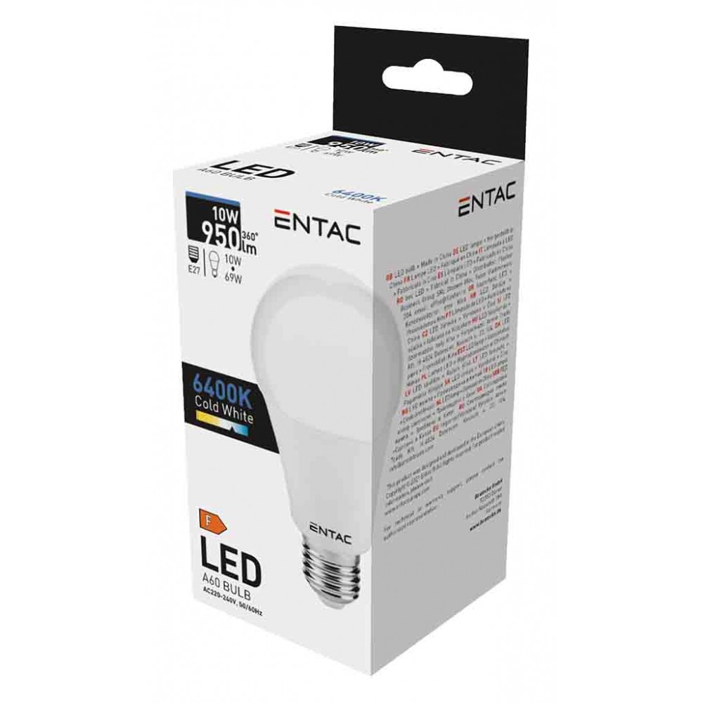ENTAC Lâmpadas Led 10W E27 Pack 10