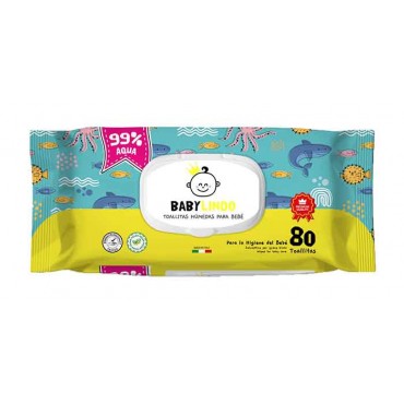 BABY LINDO Toalhitas Aqua 99% 80 Uni Cx. 12
