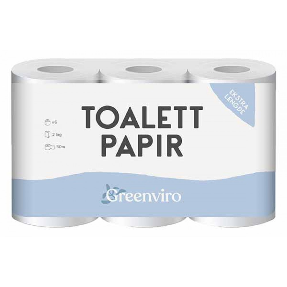 GREENVIRO Papel Higiénico 50M 2F Pack 6R Emb. 7