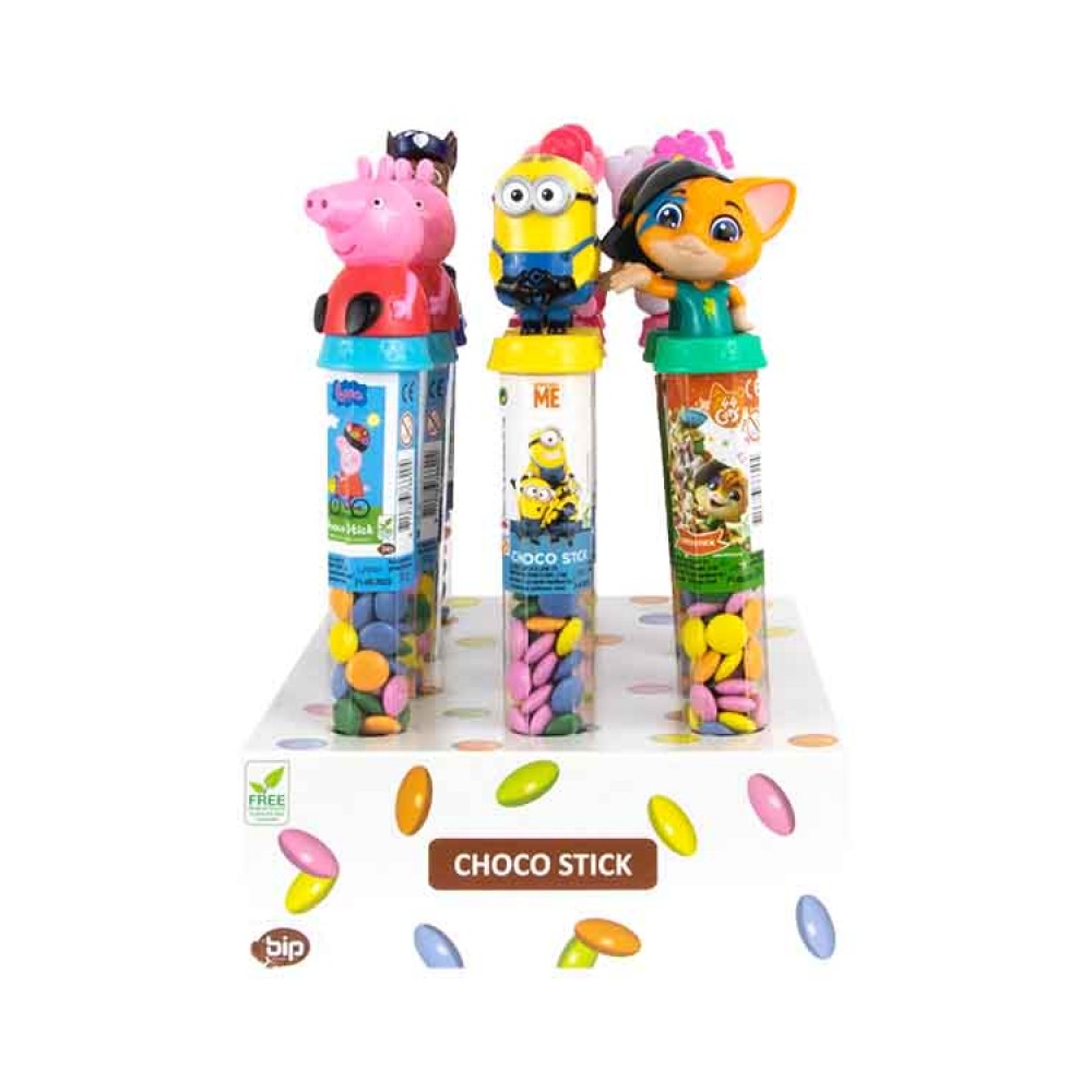 BIP Choco Stick C/Drageias de Chocolate 50 Grs Cx. 12
