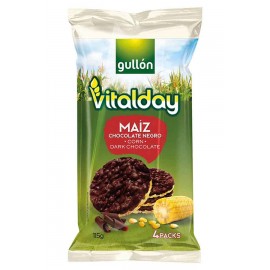 GULLON VITALDAY Tortitas de Milho C/Chocolate Negro 100Grs Cx.10<br>