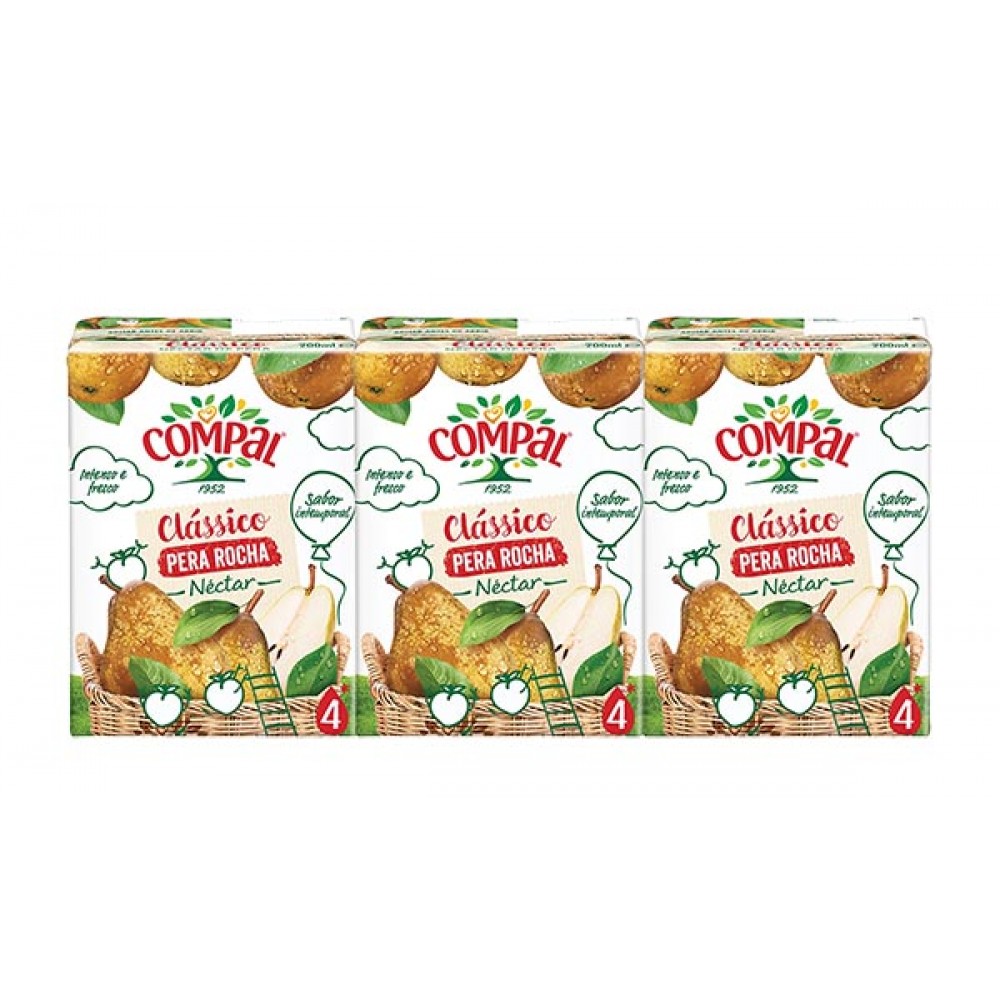 COMPAL Clássico Néctar Pêra Rocha 3x200Ml Cx. 8