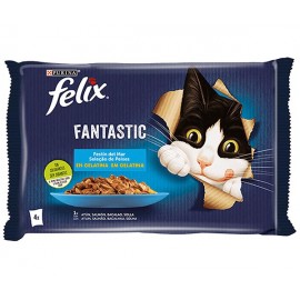 FELIX Fantastic Gelatina Seleção de Peixes 4x85grs 340Grs Cx. 12