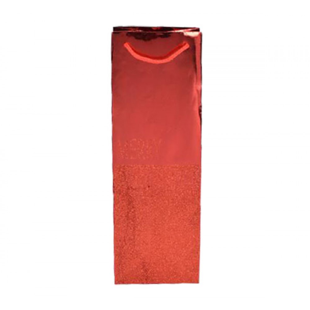 Saco Presente Garrafa SS Merry Christmas Vermelho 36x12x11 Cm Pack 12 Cx. 144 (12 Packs)