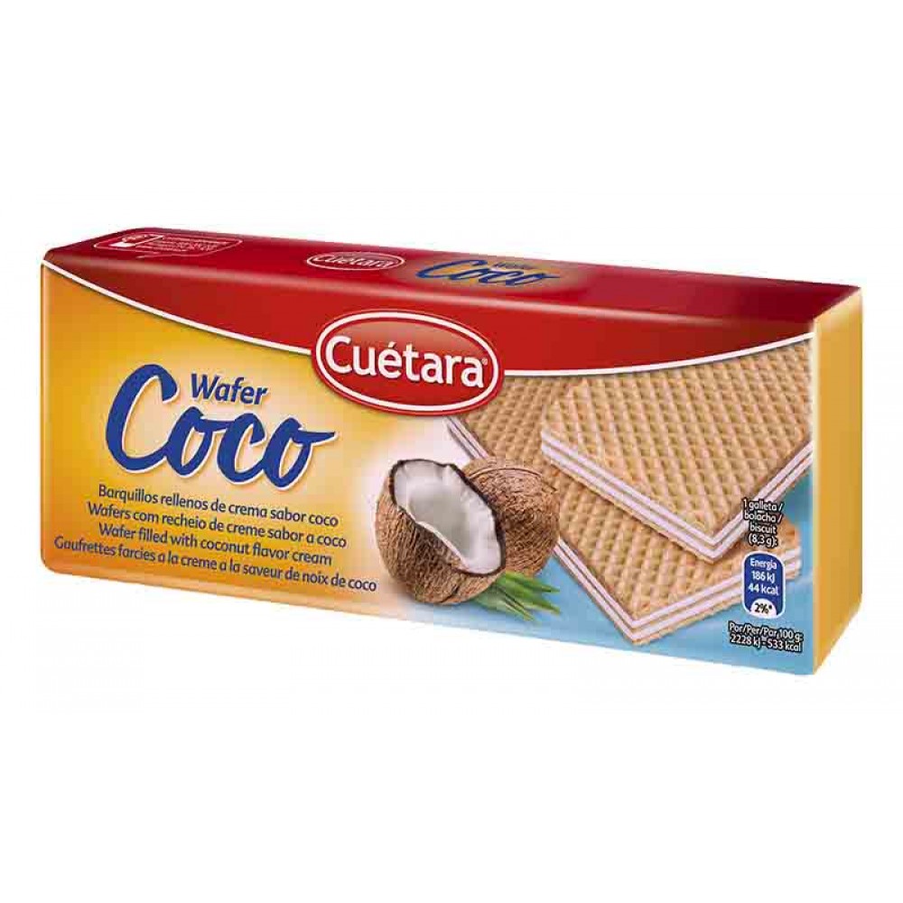 CUÉTARA Wafer  C/Recheio de Creme Sabor a Coco 150 Grs Cx. 21