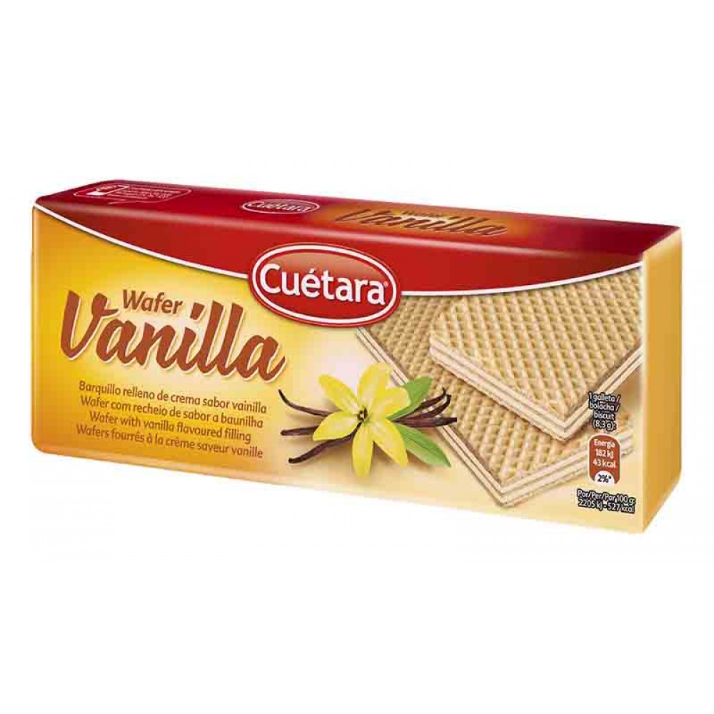 CUÉTARA Wafer C/Recheio de Sabor a Baunilha 150 Grs Cx. 21