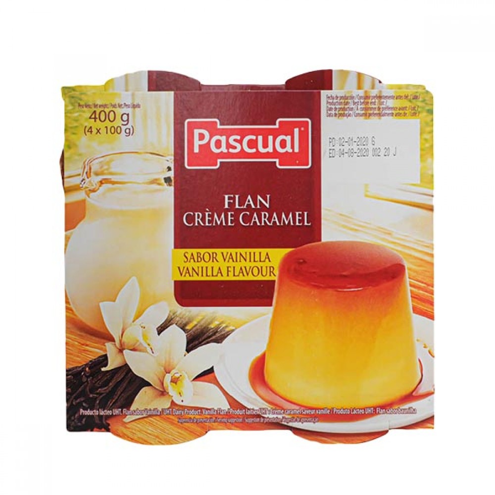 PASCUAL Pudim Flan Baunilha 4 Uni 400Grs Cx.6
