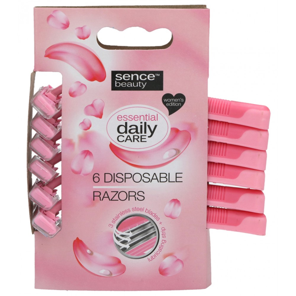 SENCEBEAUTY Lâminas Triplas Descartáveis Senhora Pack 6 Cx. 12