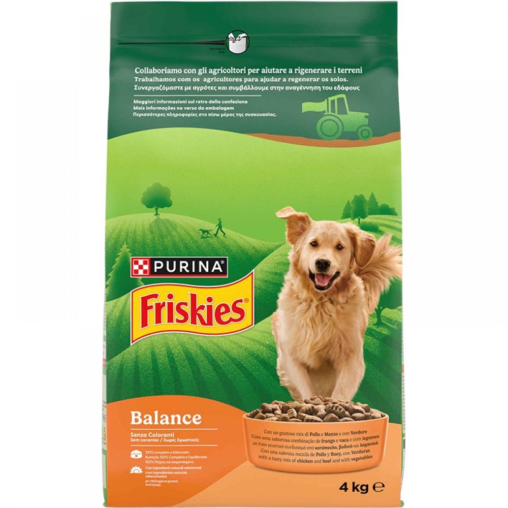 FRISKIES Cao Balance Carne Vaca, Frango e Legumes  Sac. 4x 4kg