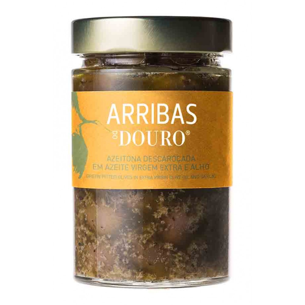 ARRIBAS DO DOURO Azeitona Descaroçada em Azeite Virgem Extra e Alho 300 Grs Cx. 6