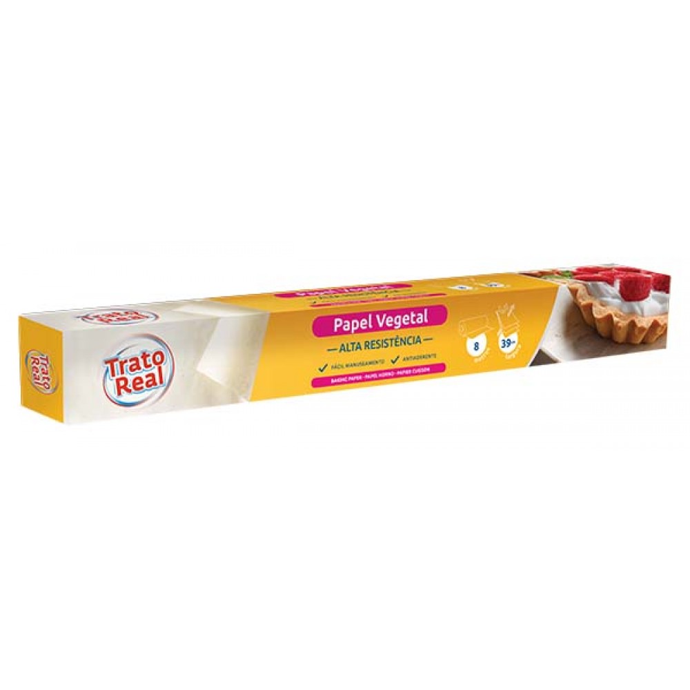TRATO REAL Papel Vegetal 8 Mts Largura 39cm Cx. 24