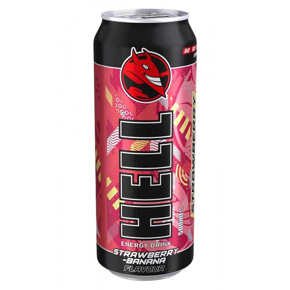 HELL Bebida Energética Morango e Banana 500ml Cx. 12
