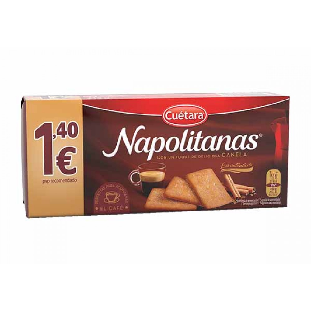 CUÉTARA Napolitanas de Canela 213 Grs Cx. 18
