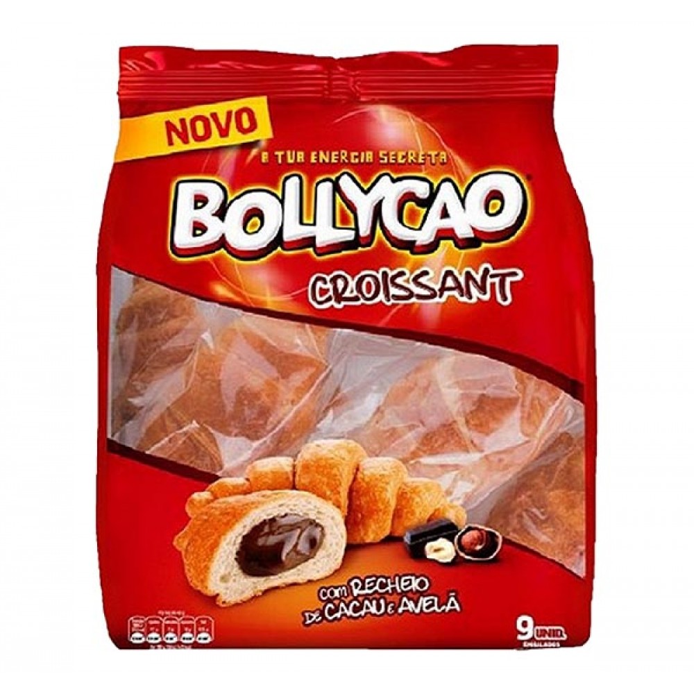 BOLLYCAO Croissant C/ Recheio de Cacau e Avelãs 378Grs Cx. 12