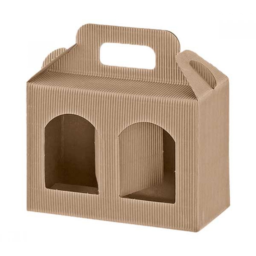 Caixa Cartao Kraft P/ 2 Frascos 170mmx80mmx120mm