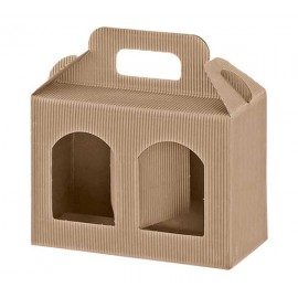 Caixa Cartao Kraft P/ 2 Frascos 170mmx80mmx120mm