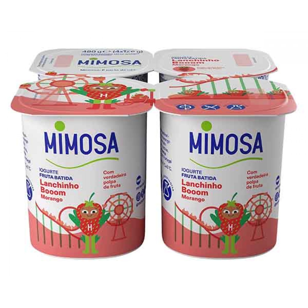 MIMOSA Iogurte Fruta Batida Morango 4 x 120Grs