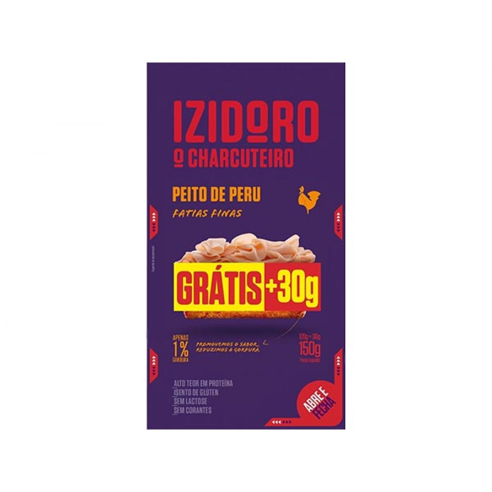 IZIDORO Fiambre Peito De Peru  120+30Grs Cx.6