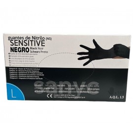 SANYC Sensitive Luva Nitrilo Preto Tamanho L Cx. 10