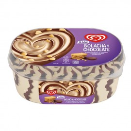 OLÁ Gelado C/Molho de Chocolate e Pedaços de Bolacha Maria 900 Ml Pack 6