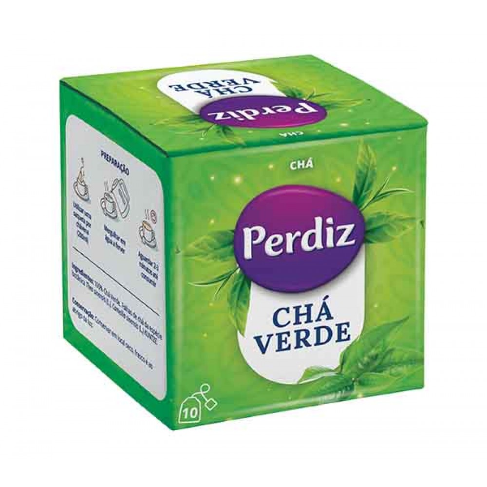 PERDIZ Chá Verde 15 Grs (10 saquetas) Pack 12 Uni Cx. 8 Packs