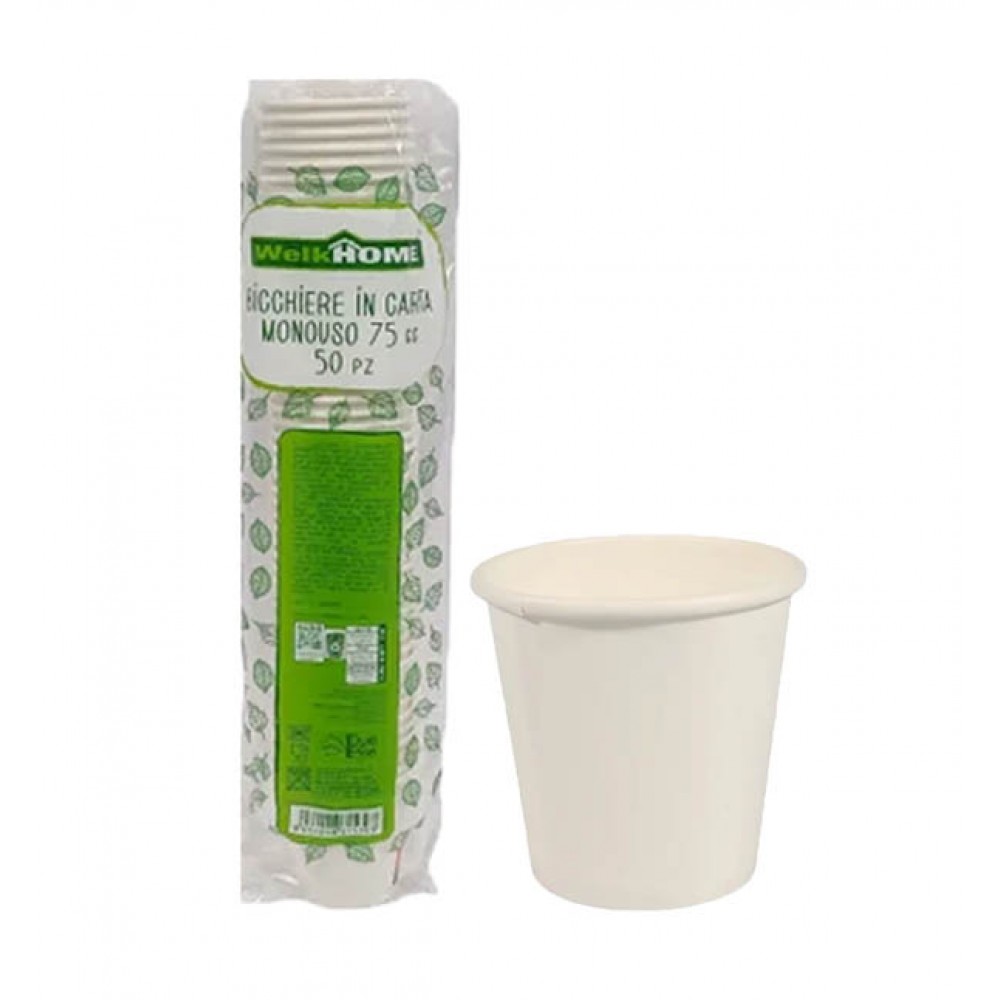 WELKHOME Copo de Papel P/Café 75 CC Pack 50 Uni Cx. 72 Packs