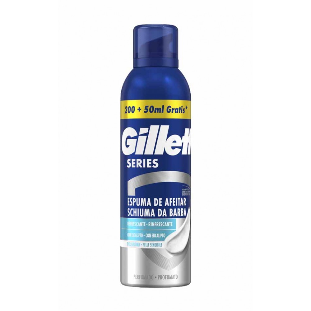 GILLETTE Espuma de Barbear Refrescante C/Eucalipto 250Ml Cx. 6