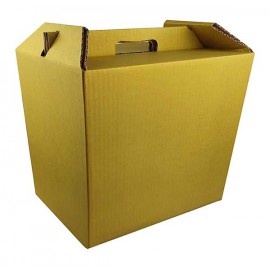 Caixa Cartao Cabaz 33x25x37cm Ouro / Branco
