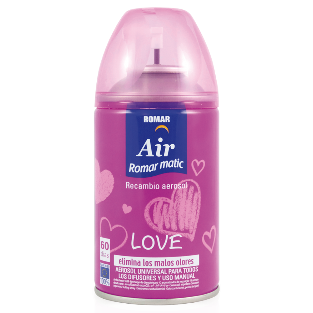 ROMAR Recarga Spray Ambientador Automático Love 250ml Cx. 6