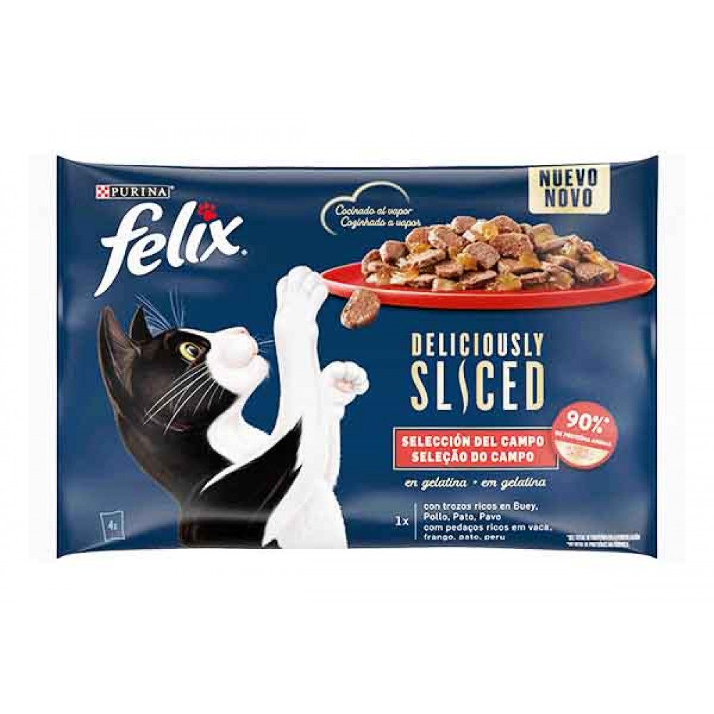 FELIX Delicious Sliced Gelatina Seleção Do Campo 4x80grs 320Grs Cx. 12