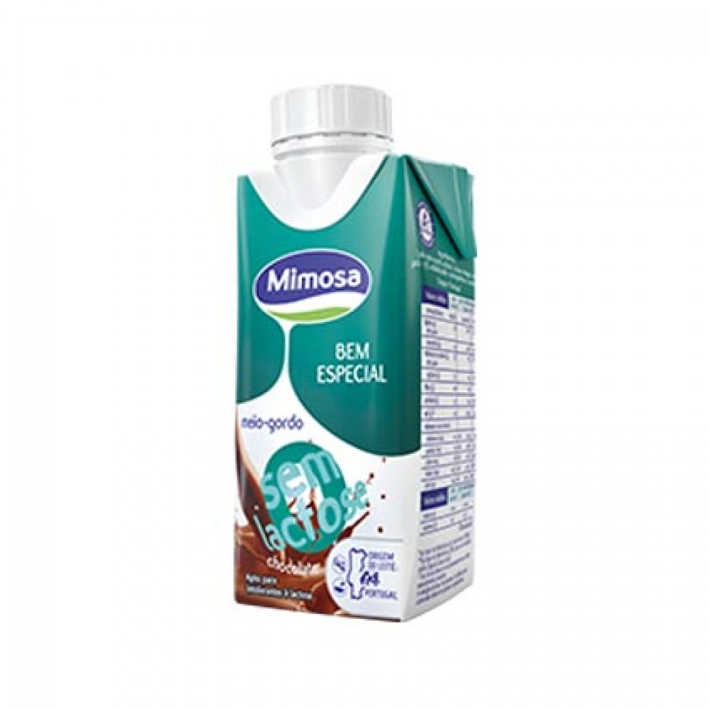 MIMOSA Leite Meio Gordo C/Chocolate Sem Lactose 4x200ml Cx. 8