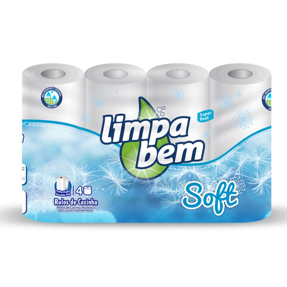 LIMPA BEM Rolo de Cozinha 2F Pack4 Saco 12 Packs