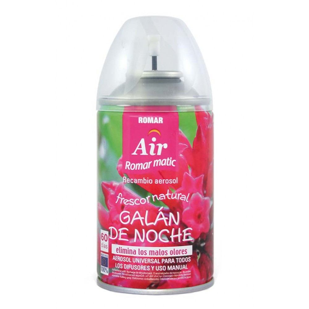 ROMAR Recarga Spray Ambientador Automático Galán de Noche 250ml Cx. 6