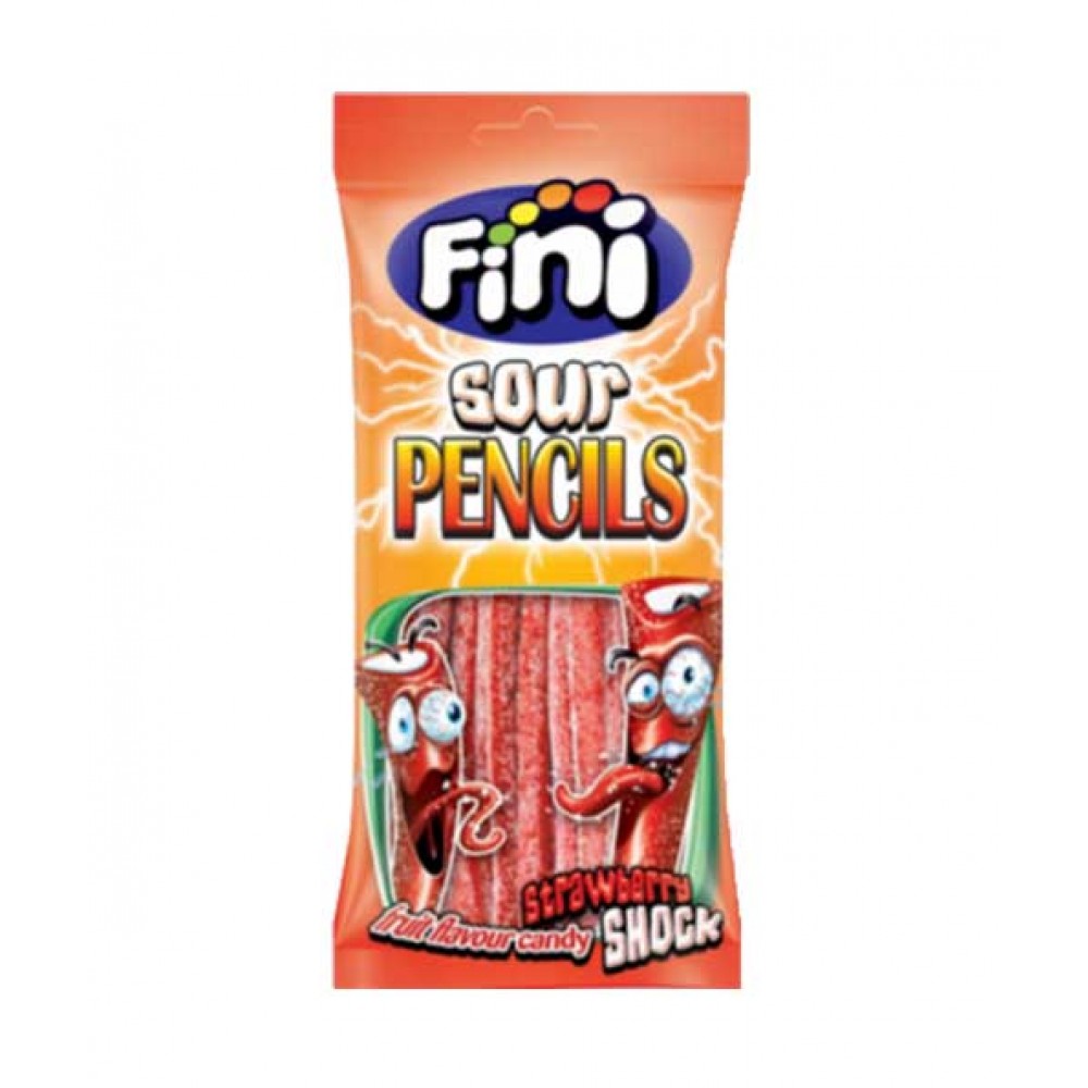 FINI Gomas Tubos Morango C/Açúcar 90grs Cx. 12