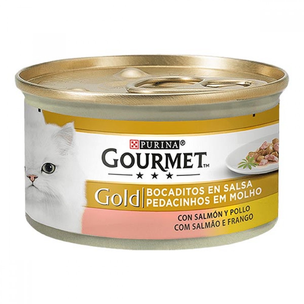 PURINA Gourmet Gold Salmâo e Frango 85Grs Cx. 24