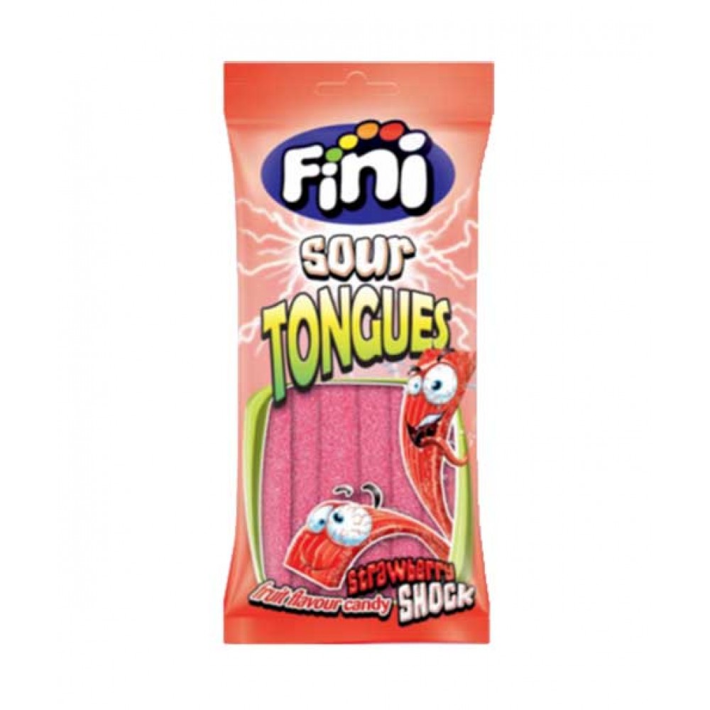 FINI Gomas Linguas Morango C/Açúcar 90grs Cx. 12