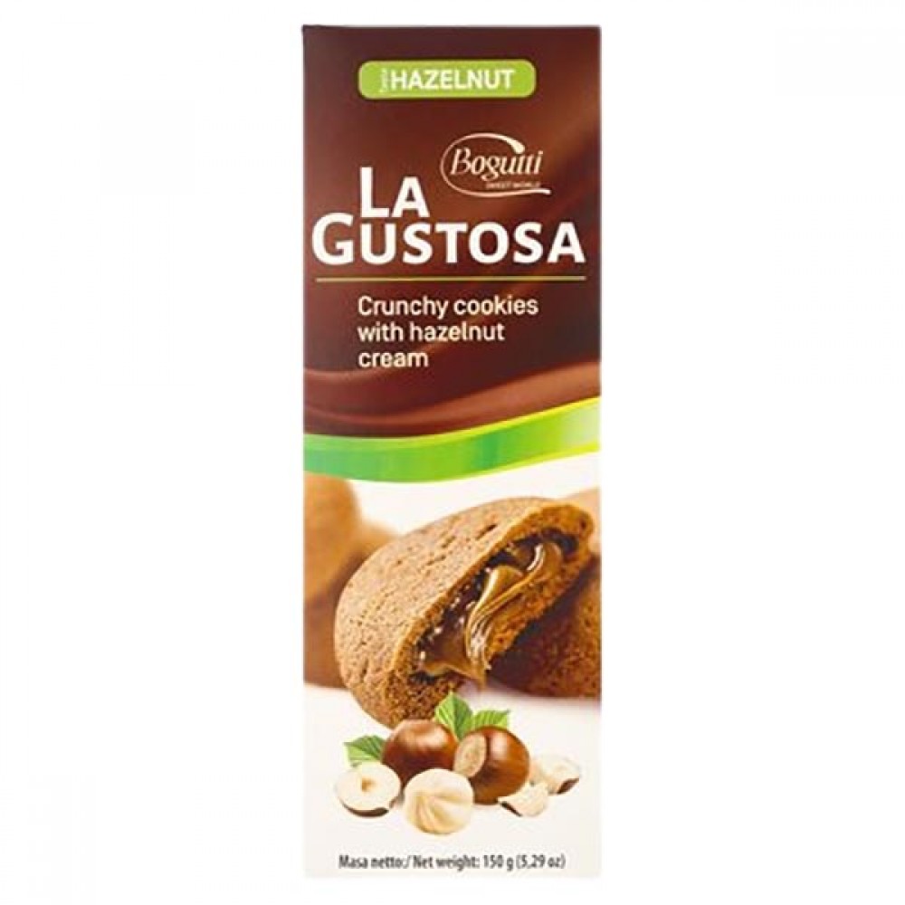 BOGUTTI La Gustosa Bolacha Crocante C/Creme de Avelã 150grs Cx. 18