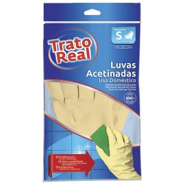 TRATO REAL Luvas Acetinadas 100% Latex 1 Par Tamanho S Pack 12 Cx. 144