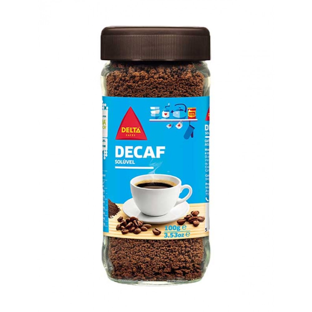 DELTA Decaf Descafeinado Solúvel 100Grs Cx. 12 DELTA Decaf Descafeinado Solúvel 100Grs Cx. 12